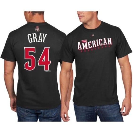 Majestic Sonny Gray Oakland Athletics Black 2015 All-Star Game Name & Number T-Shirt