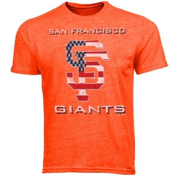 Majestic Threads San Francisco Giants Stars and Stripes Tri-Blend T-Shirt - Orange
