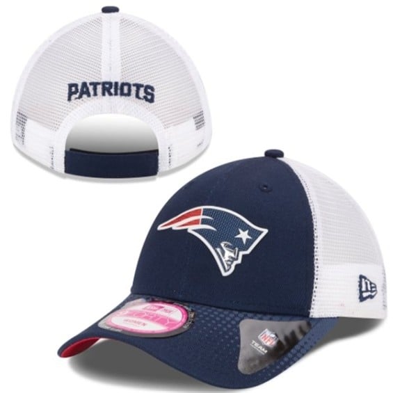 New Era New England Patriots Women's White/Navy Blue 2015 NFL Draft 9FORTY Adjustable Hat
