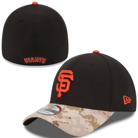 New Era San Francisco Giants Black Memorial Day Stars & Stripes On-Field 39THIRTY Flex Hat