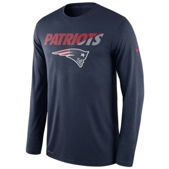 Nike New England Patriots Navy Legend Staff Practice Long Sleeve Performance T-Shirt