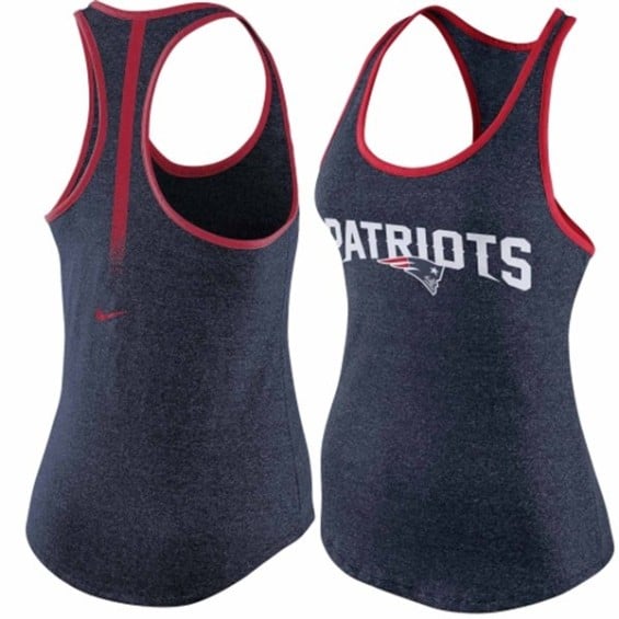 Nike New England Patriots Women's Navy Blue Core Fan Marled Tank Top