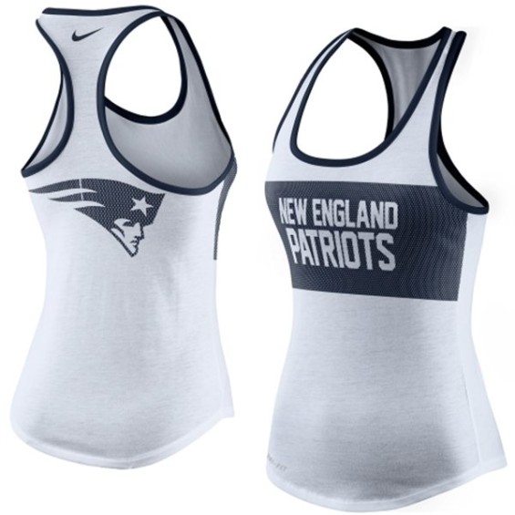 Nike New England Patriots Women's White Performance Tank Top