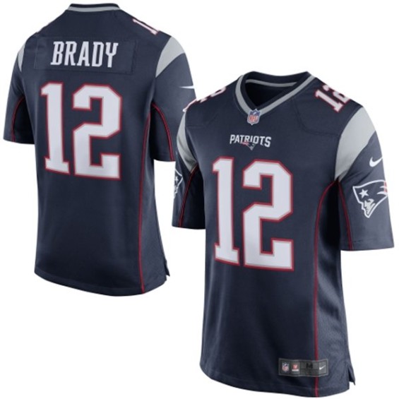 Nike Tom Brady New England Patriots Navy Blue/Silver Game Jersey
