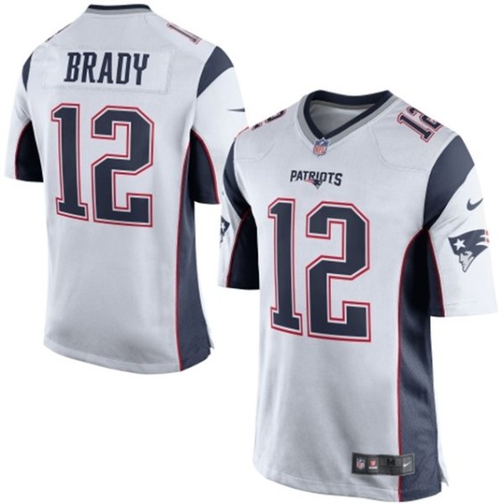 Nike Tom Brady New England Patriots White/Navy Blue Game Jersey