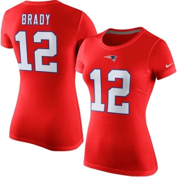 Nike Tom Brady New England Patriots Women's Red Player Pride Name & Number T-Shirt
