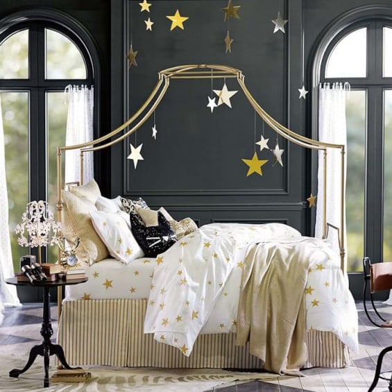 Pottery Barn Teen Maison Canopy Bed in Gold