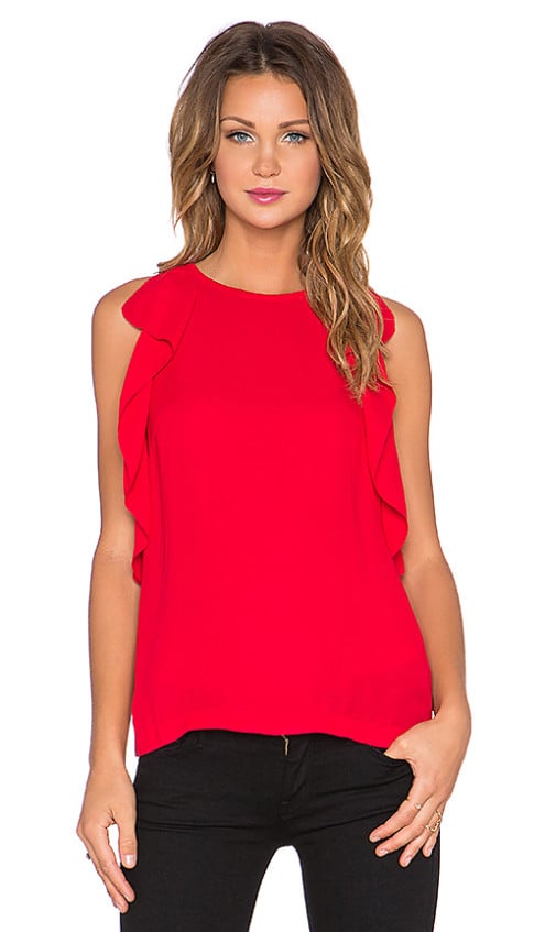 RUFFLE TOP KATE SPADE NEW YORK in Spicy Red