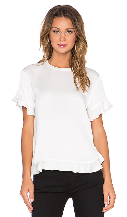 RUFFLED TOP KATE SPADE NEW YORK in Cream