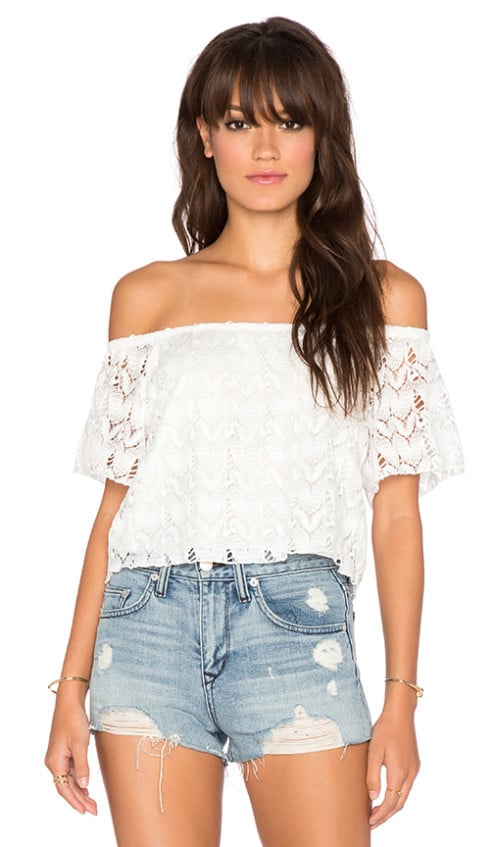 CROCHET OFF SHOULDER TOP By SURF GYPSY in White