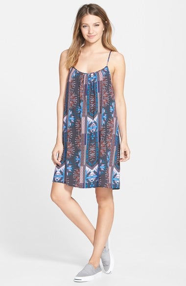 Sun & Shadow Print Trapeze Dress (Juniors) in Grey Meteor Saraswati Star
