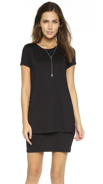 Susana Monaco Bri Layered Shift Dress in Black