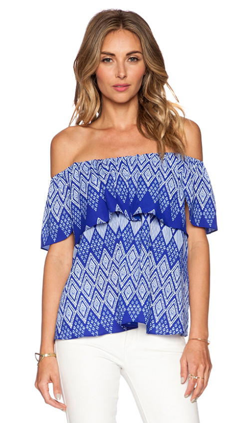 OFF SHOULDER TOP By T-BAGS LOSANGELES in Cobalt Geo