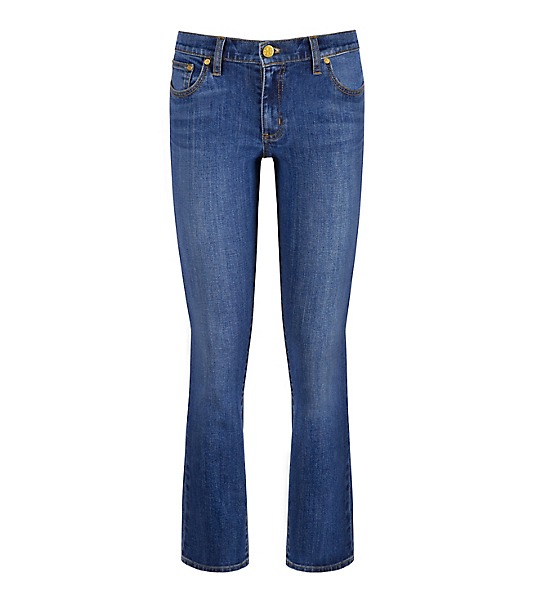 Tory Burch CROPPED STRAIGHT-LEG JEAN in Rain Wash