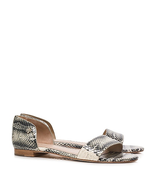 Tory Burch SAVANNAH FLAT SANDAL in Black-Ivory