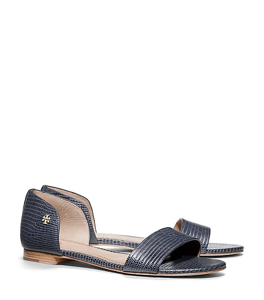 Tory Burch SAVANNAH FLAT SANDAL in Tory Navy