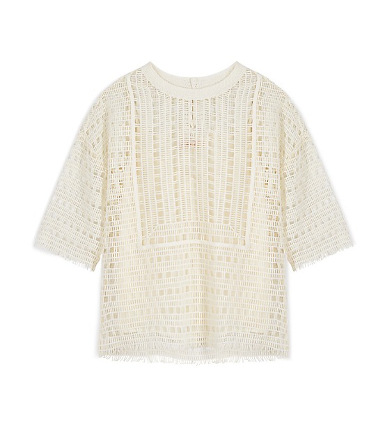 Tory Burch CROCHET TOP in New Ivory