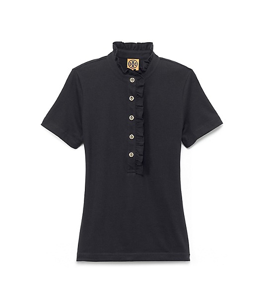 Tory Burch LIDIA POLO SHIRT in Black