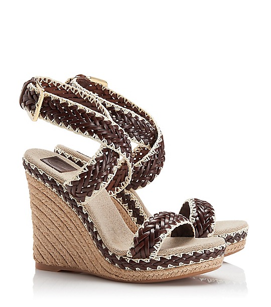 Tory Burch LILAH WEDGE ESPADRILLE in LUGGAGE/NATURAL