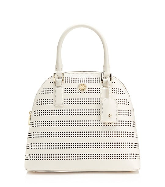 Tory Burch ROBINSON PERFORATED DOME SATCHEL in Birch/Luggage