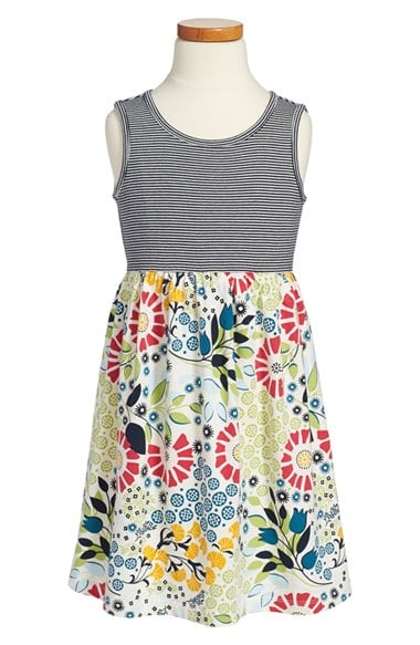 Tea Collection Seaside Garden Stripe Floral Print Tank Dress in Heritage Blue (Toddler Girls, Little Girls and Big Girls)