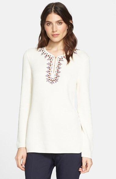 Tory Burch Embellished Tunic in New Ivory. Nordstrom