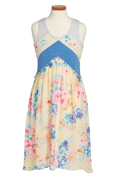 Truly Me Mixed Media Sleeveless Dress (Toddler Girls, Little Girls & Big Girls)