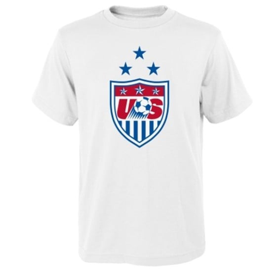 US Soccer Youth White 3-Star Crest T-Shirt