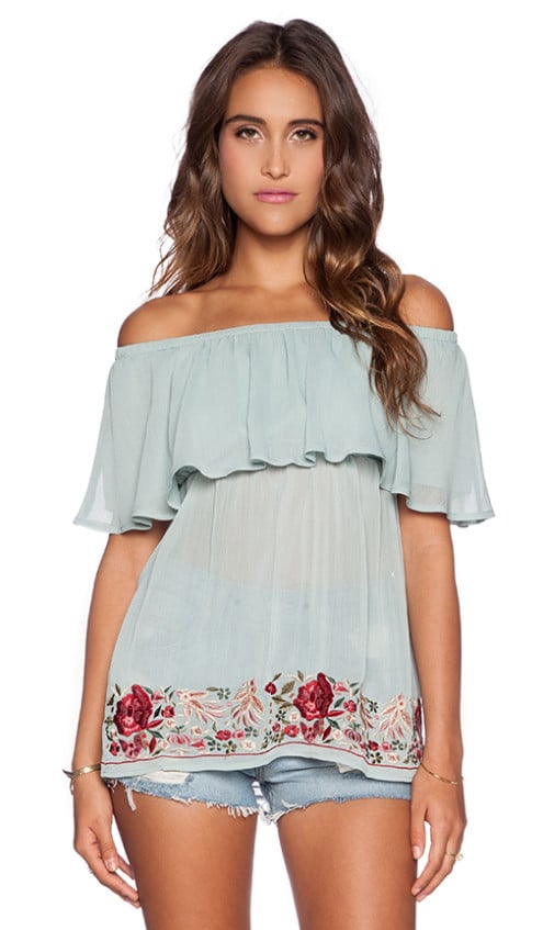 VIOLA OFF SHOULDER TOP VAVA BY JOY HAN in Mint