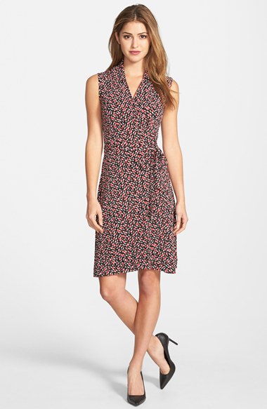 Vince Camuto Sleeveless Wrap Dress (Regular & Petite) (Nordstrom Online Exclusive) in Pop Red