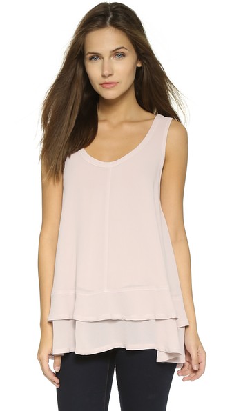 Wilt Double Ruffle Trapeze Tank in Whisper