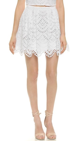 alice + olivia Connor Short Lampshade Skirt in White