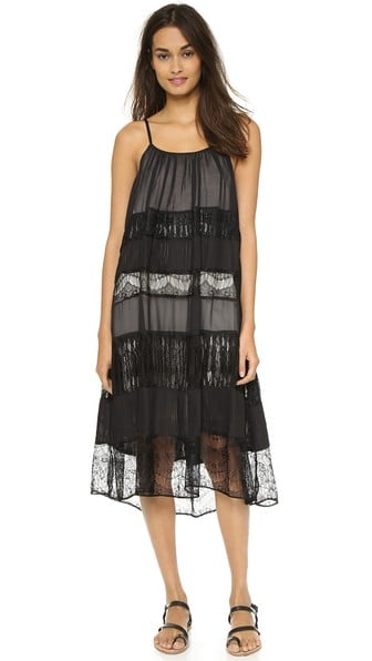 alice + olivia Dejas Pleated Trapeze Dress in Black