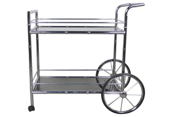 Bamboo-Style Chrome Cart