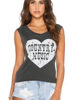 Chaser Heart Country Music Tee Shirt in Vintage Black