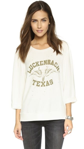 Haute Hippie Luckenbach Texas Sweatshirt in Swan
