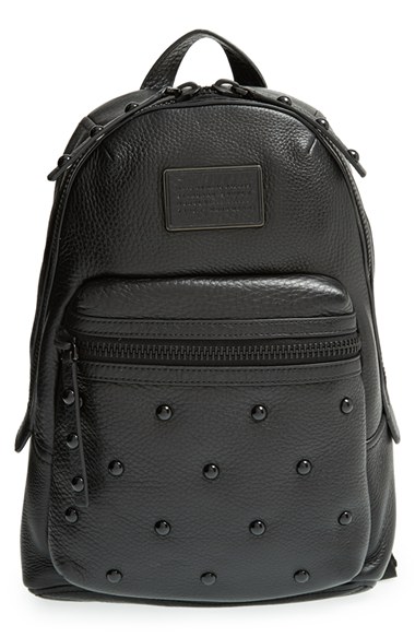 MARC BY MARC JACOBS 'Domo - Biker' Studded Leather Backpack in Black