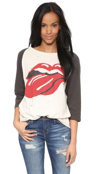 MADEWORN ROCK Rolling Stones 1970 Rock Printed Raglan in Dirty White Shopbop