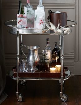 BROOKE BAR CART in Silver bar carts pottery barn