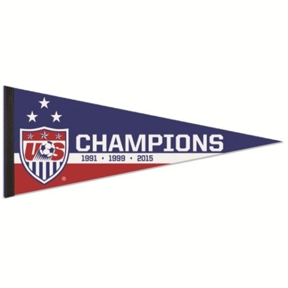 WinCraft US Women's Soccer Team 1991, 1999, 2015 World Cup Champions 12" x 30" Premium Pennant