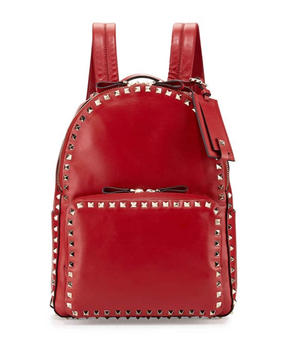Valentino Rockstud Medium Backpack, Red