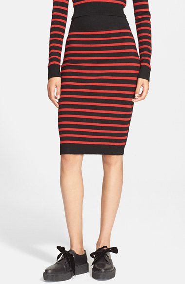 MARC BY MARC JACOBS 'Jacquelyn' Stripe Knit Skirt in Black Multi