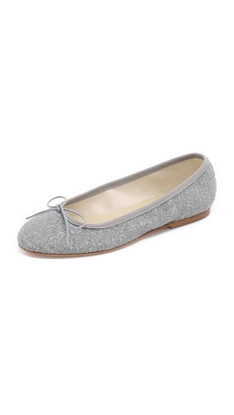 Anniel Beaded Ballerina Flats in Silver