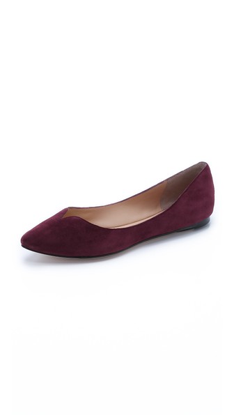 Belle by Sigerson Morrison Vanessa Suede Flats in Dark Wine 