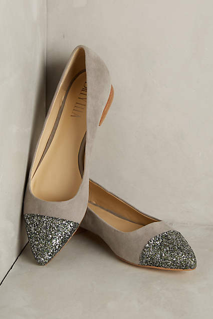 Billy Ella Shimmered Flats in Grey 