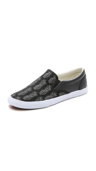 BucketFeet Pineappleade Slip On Sneakers in Black