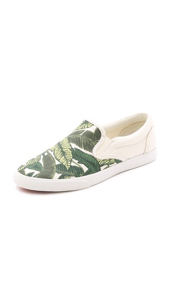BucketFeet Savusavu Leaf Print Slip On Sneakers