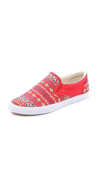 BucketFeet Vermillion Slip On Sneakers in Red