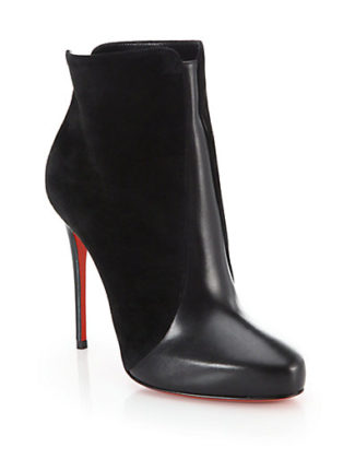 Christian Louboutin Geatanina Suede & Leather Ankle Boots in Black