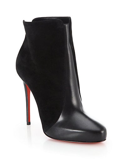 Christian Louboutin Geatanina Suede & Leather Ankle Boots in Black